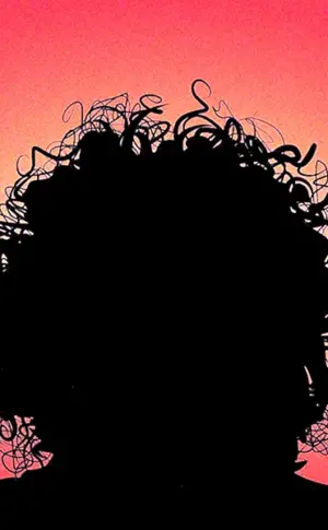 Mädchen mit Locken Silhouette
