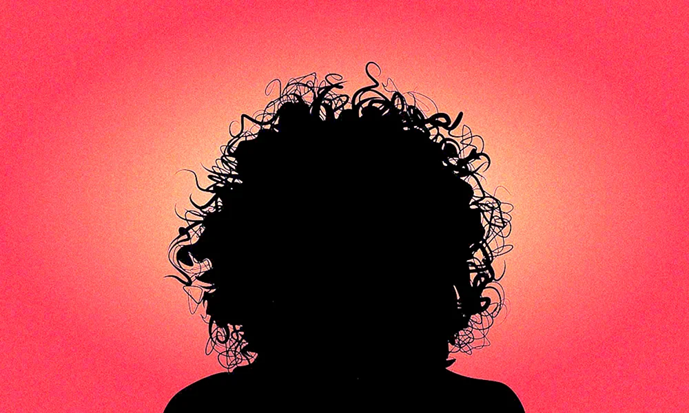 Mädchen mit Locken Silhouette