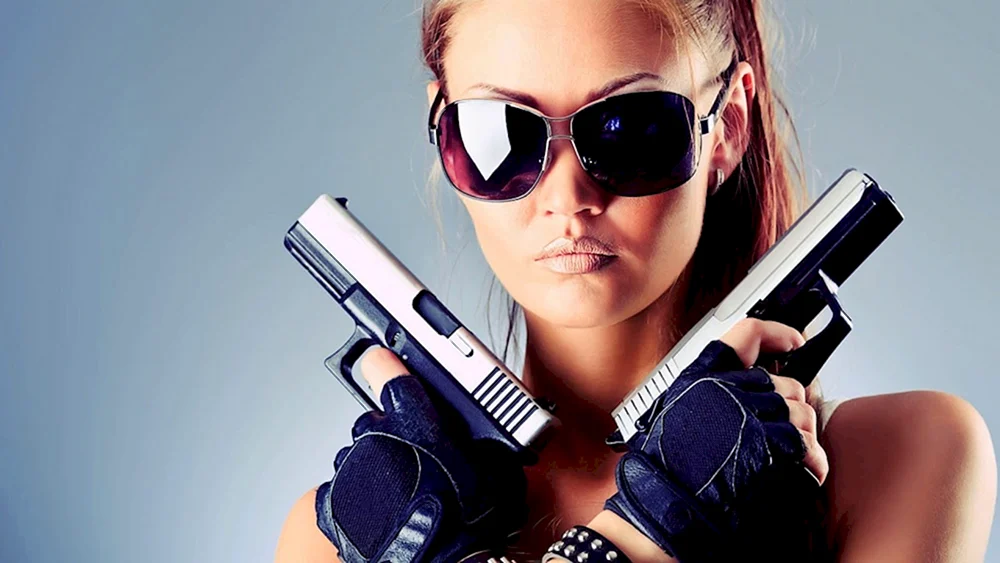 Mädchen mit Waffen