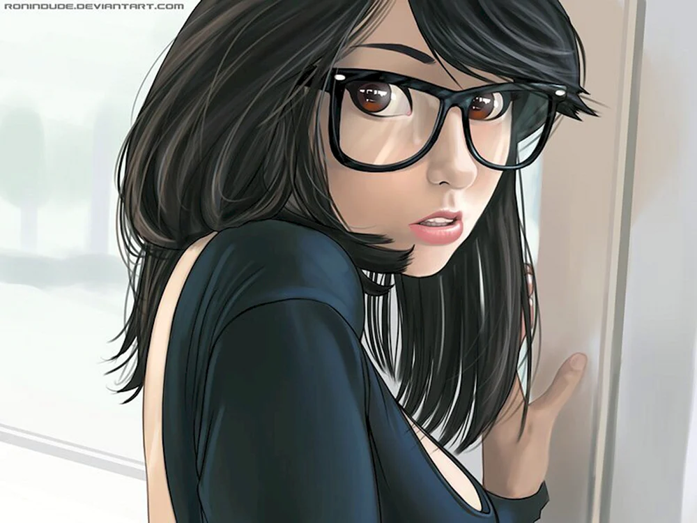 Mädchen mit Brille Kunst