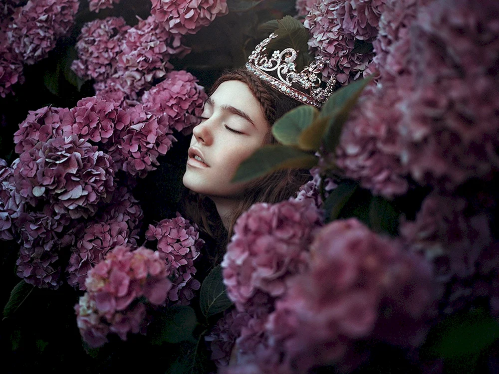 Mädchen in Blumen