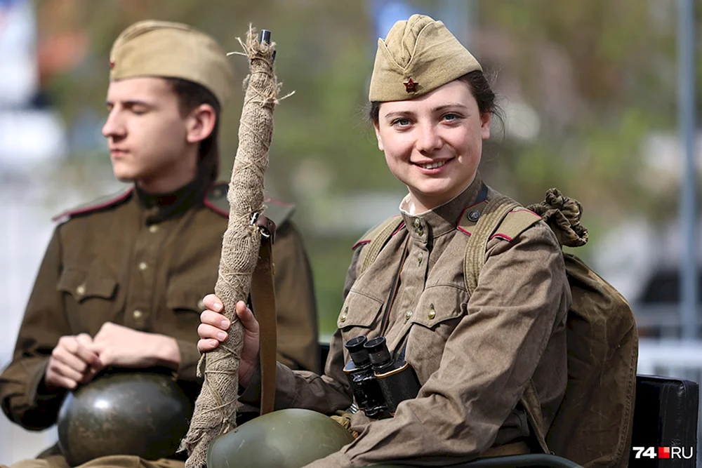 Mädchen in Piloten für den 9. Mai