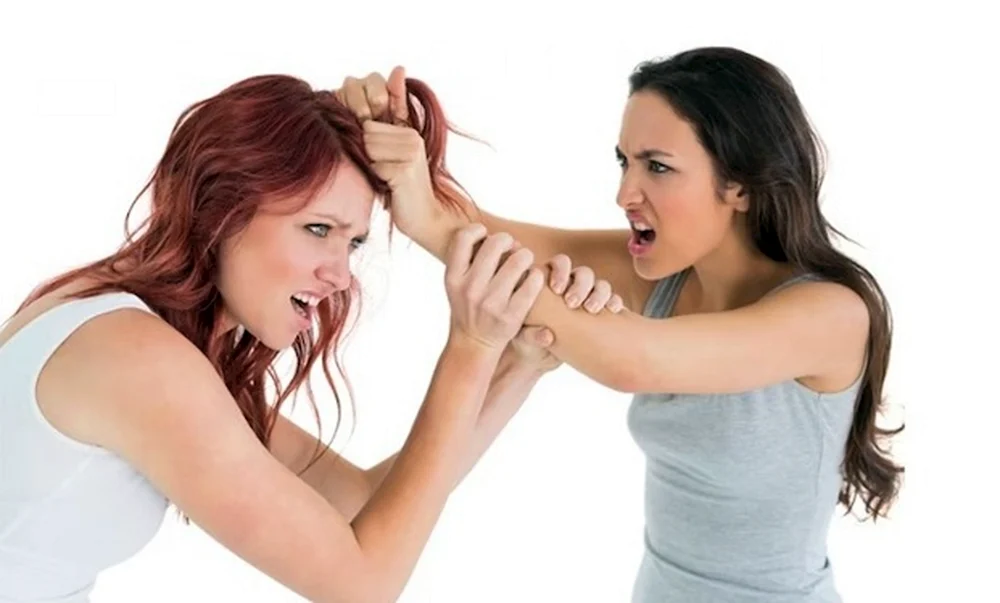 Eine Frau zieht an den Haaren