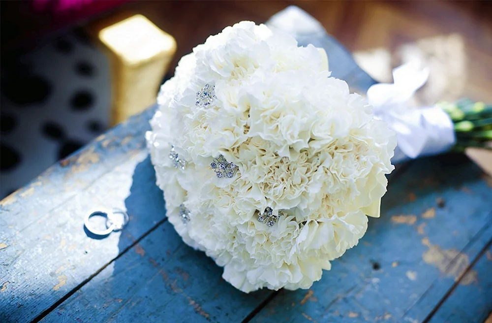 Dianthus weißer Hochzeitsstrauß