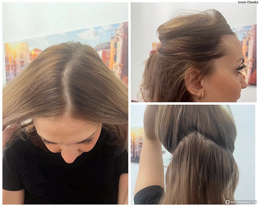 Pepel Balayage auf braunem Haar