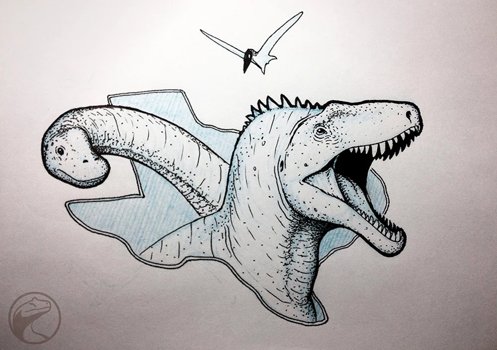 Dinosaurier Bleistiftzeichnung