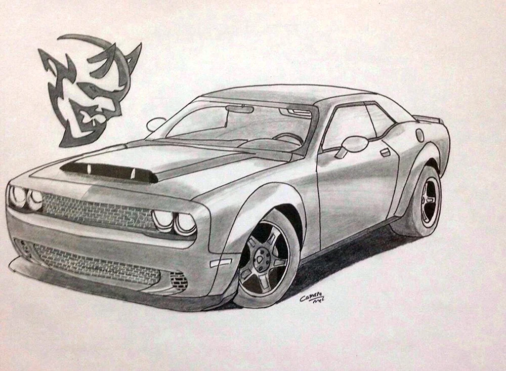 Dodge Challenger Skizze