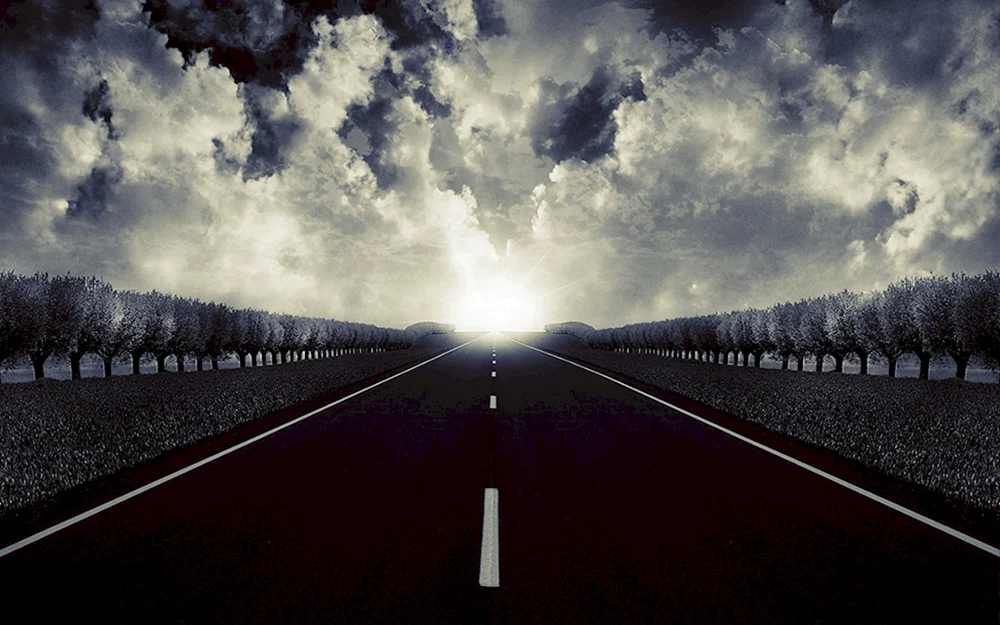 Straße in den Himmel. Himmel