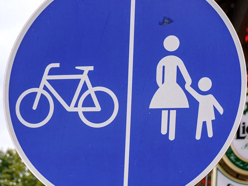 Fahrradweg-Beschilderung.