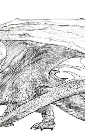 Drachen Bleistiftzeichnung