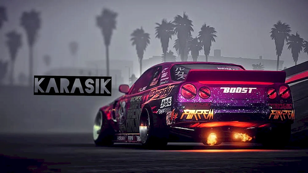 Nissan Skyline drift 35 Red bull