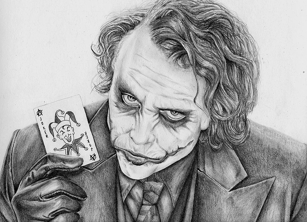 Der Joker aus dem Hit Ledger zum Zeichnen
