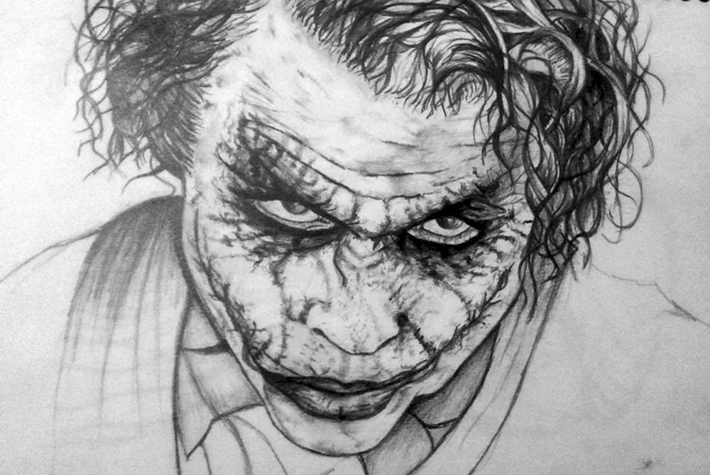 Joker hit Ledger Bleistiftzeichnung