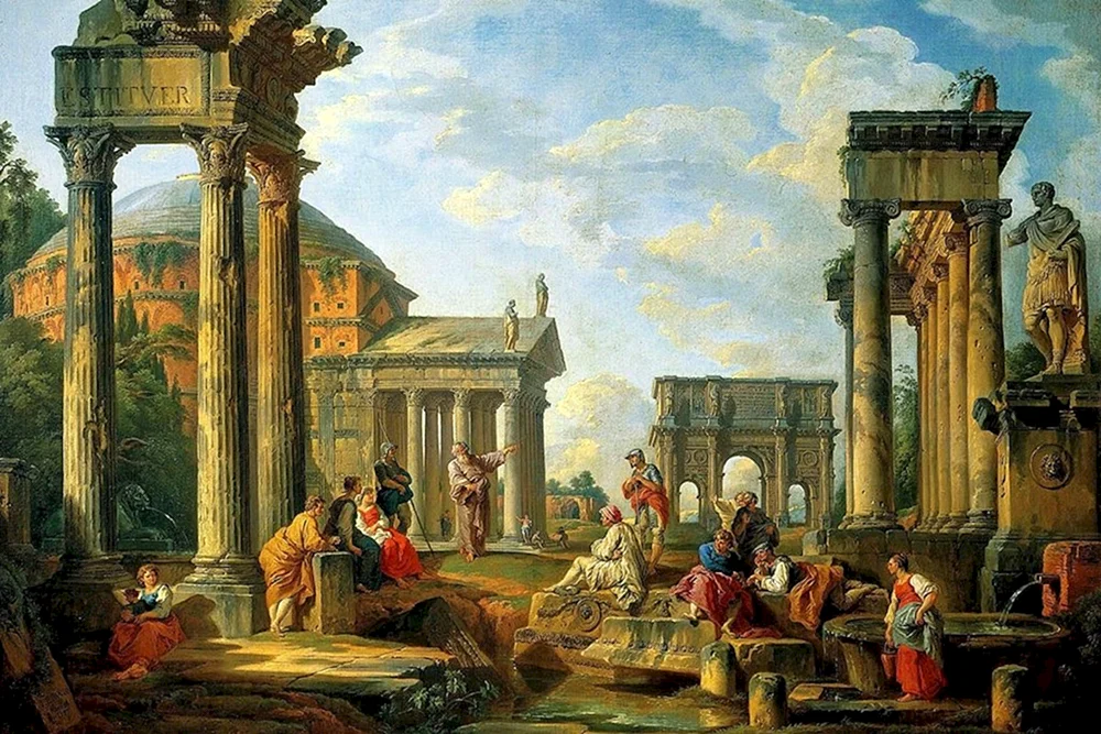 Giovanni Paolo Panini 1691-. 1765 Taufe der Römer durch den Apostel Petrus