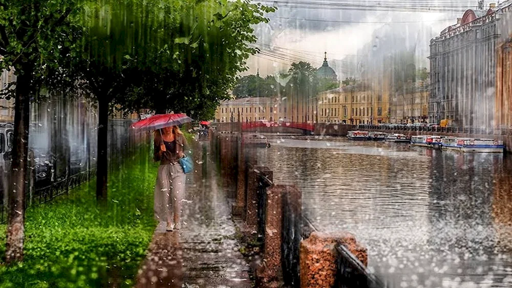 Regenreiche Stadt