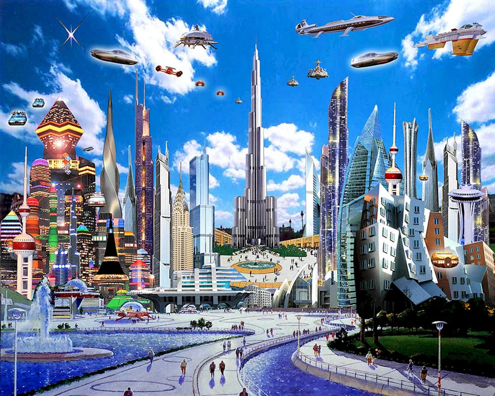 Ekonomopolis der Zukunft Konzept