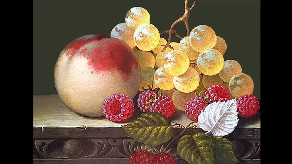 Emilie Preyer Stillleben mit Pfirsichen
