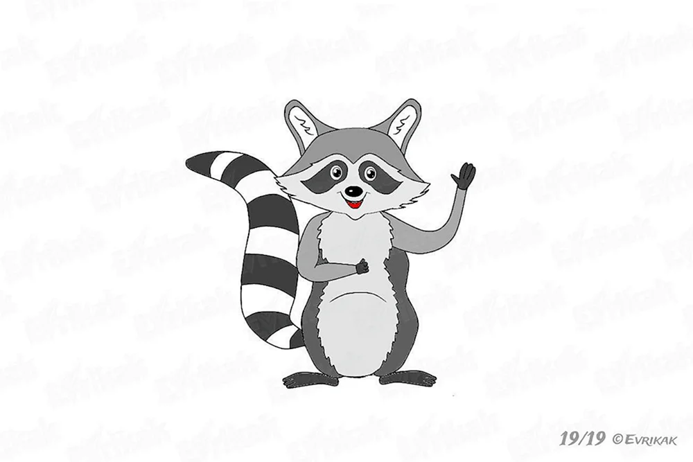 Waschbär Bleistiftzeichnung für Kinder