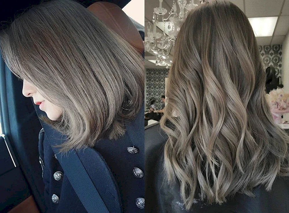 Aschbraune Haarfarbe