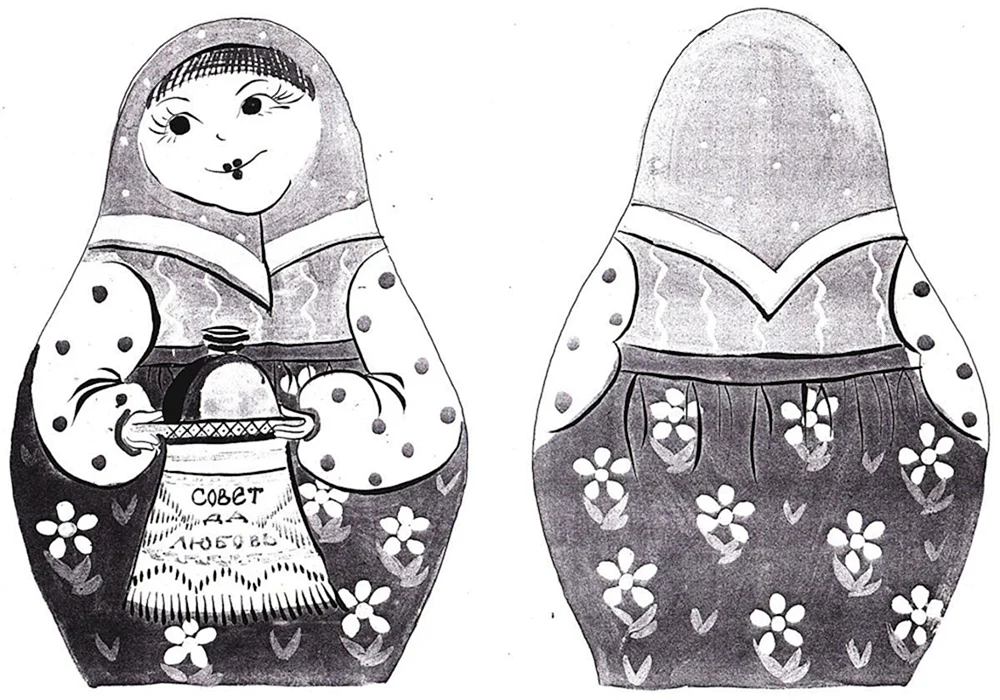 Matrjoschka-Puppe zeichnen