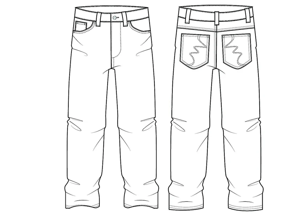 Herren Jeans Skizze
