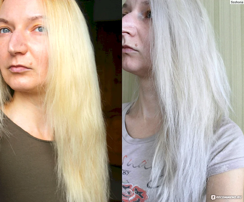 Gelbe Haare nach der Blondierung