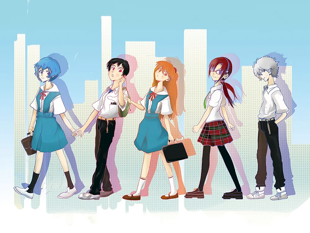 Evangelion Mari in Schuluniform