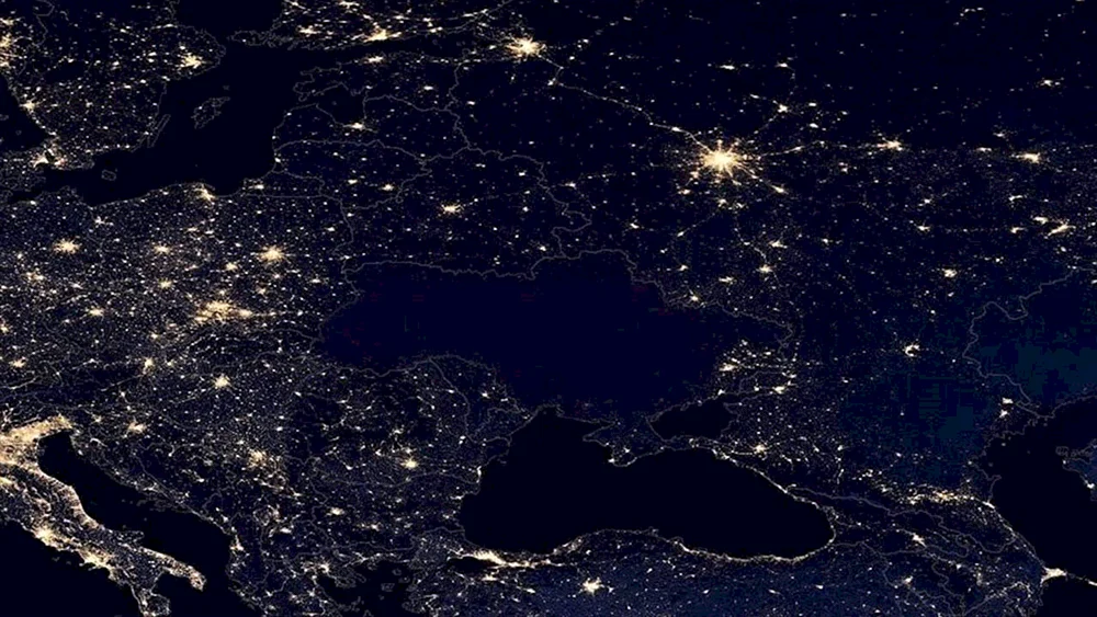 Europa aus dem Weltraum bei Nacht
