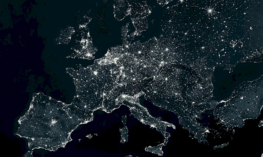 NASA Karte von Nachtland Russland
