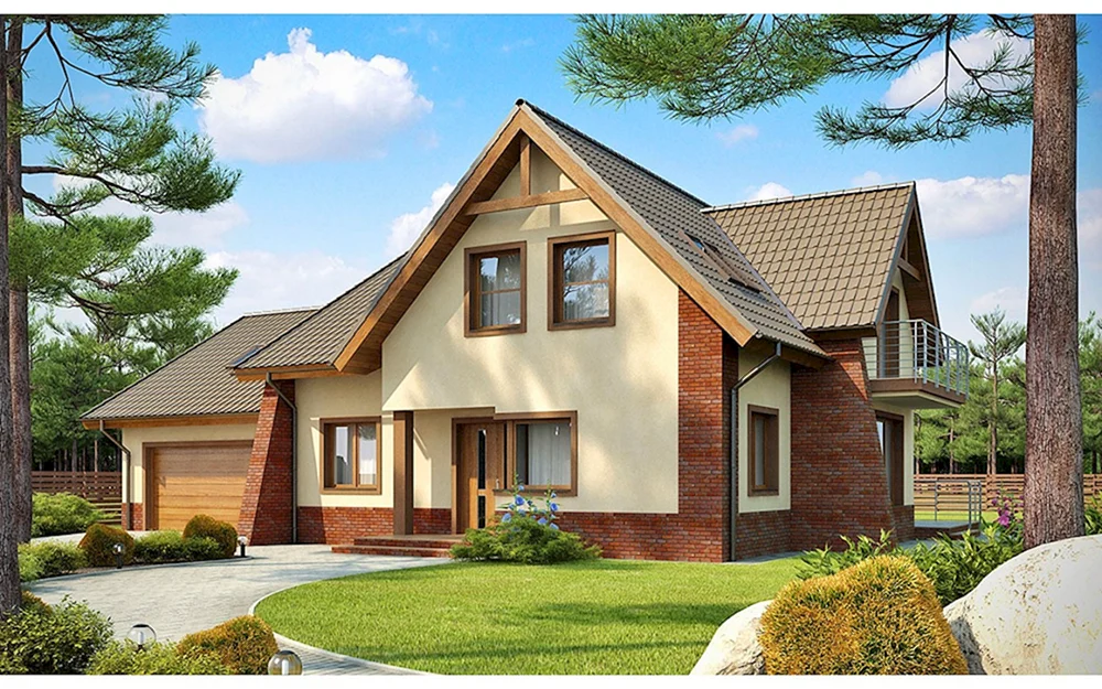 Haus mit Dachgeschoss und Terrasse 120kv Projekt