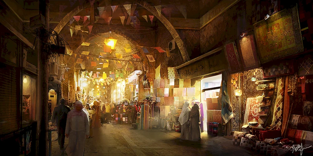 Fantasie-Kunst-Zeltmarkt