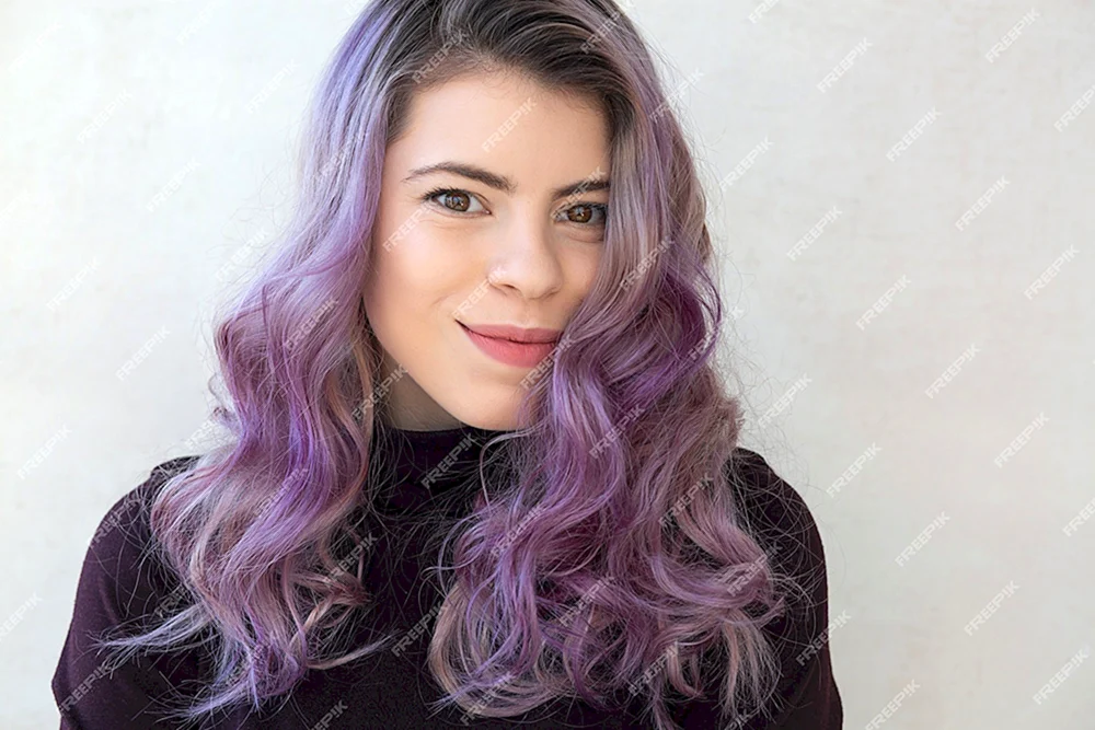 Purple curly hair