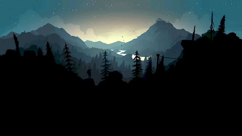 Firewatch Forest Forest River Mountains