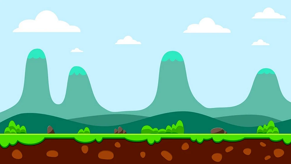 Low Poly Landschaft für 2d