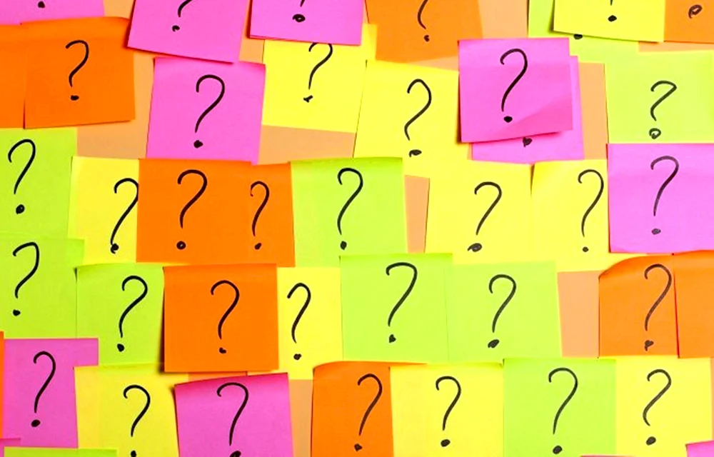 Viele Fragezeichen für Quiz