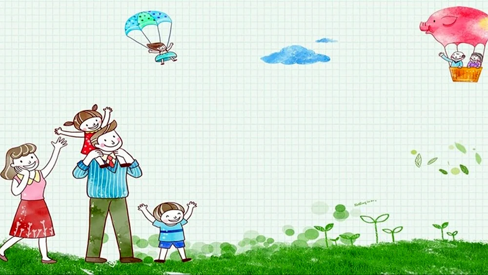Familienhintergründe für Präsentationen für Kinder