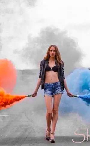 Fotoshooting mit Rauchbomben