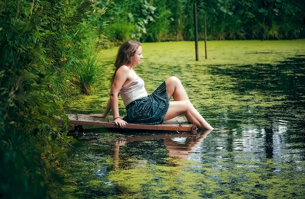 Fotoshooting in einem Gewässer
