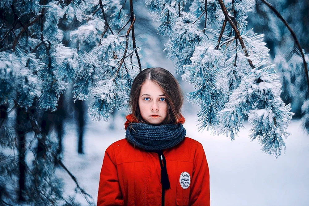 Winterfotoshooting in der Natur im Winter