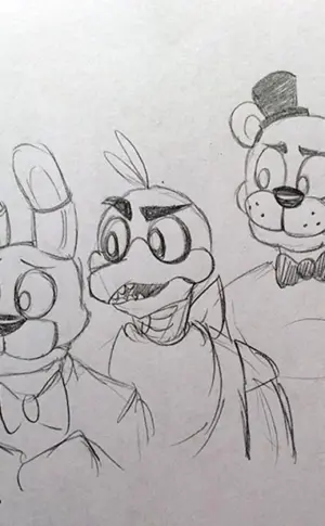 Freddy FNAF Bleistiftzeichnung