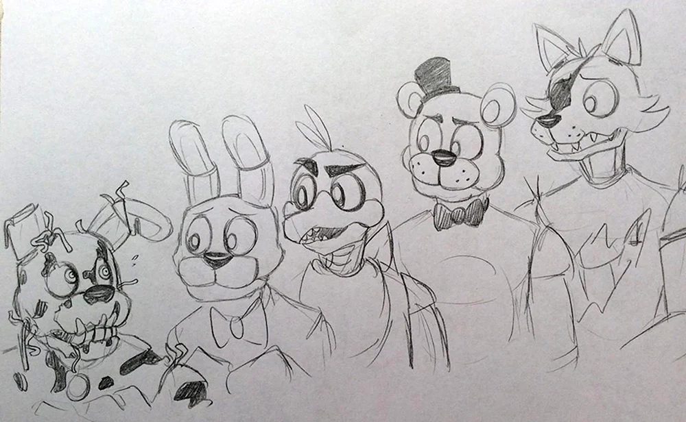 Freddy FNAF Bleistiftzeichnung