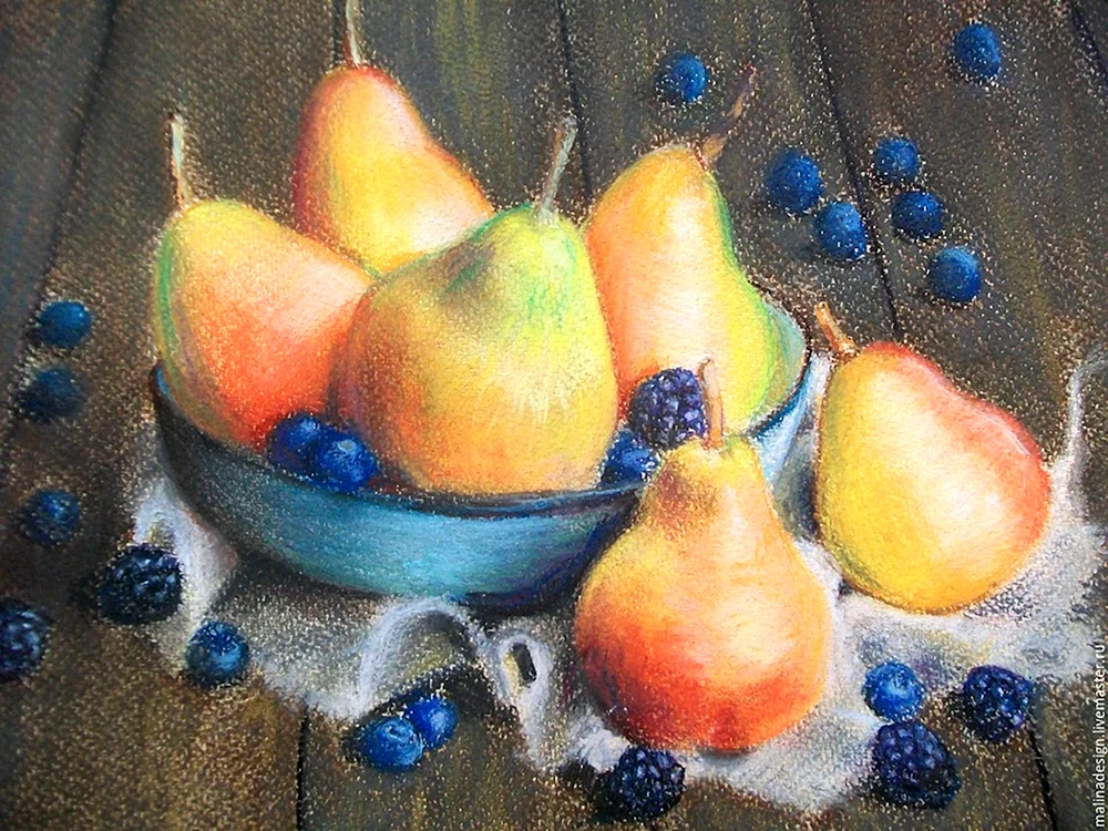 Frucht mit Trockenpastell