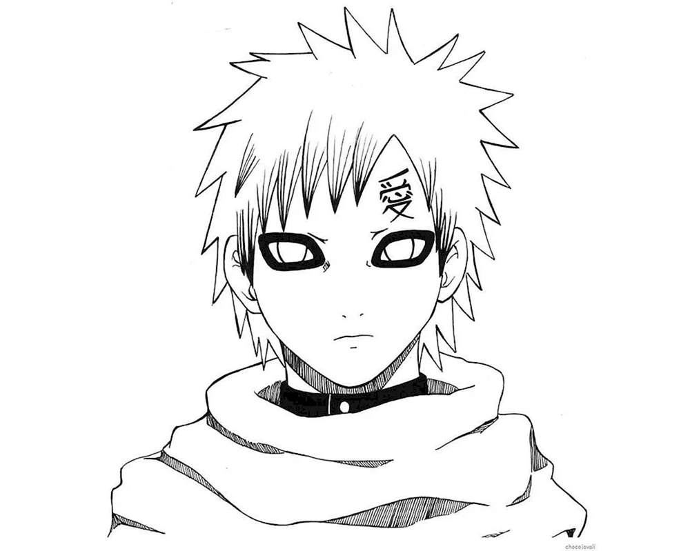 Gaara schwarz-weiß
