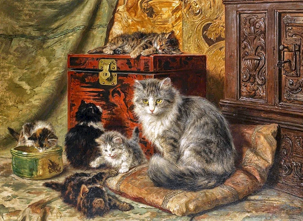 Henriette Ronner- Knip 1821 - 1909 Belgien