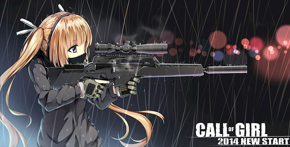 Anime Mädchen mit Waffen