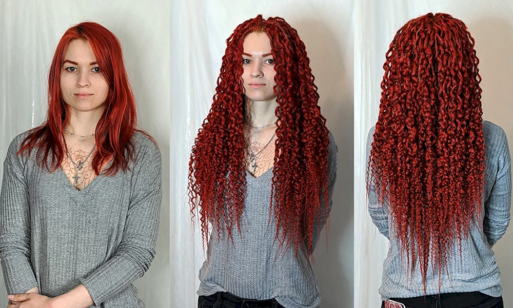 Lockige Dreadlocks