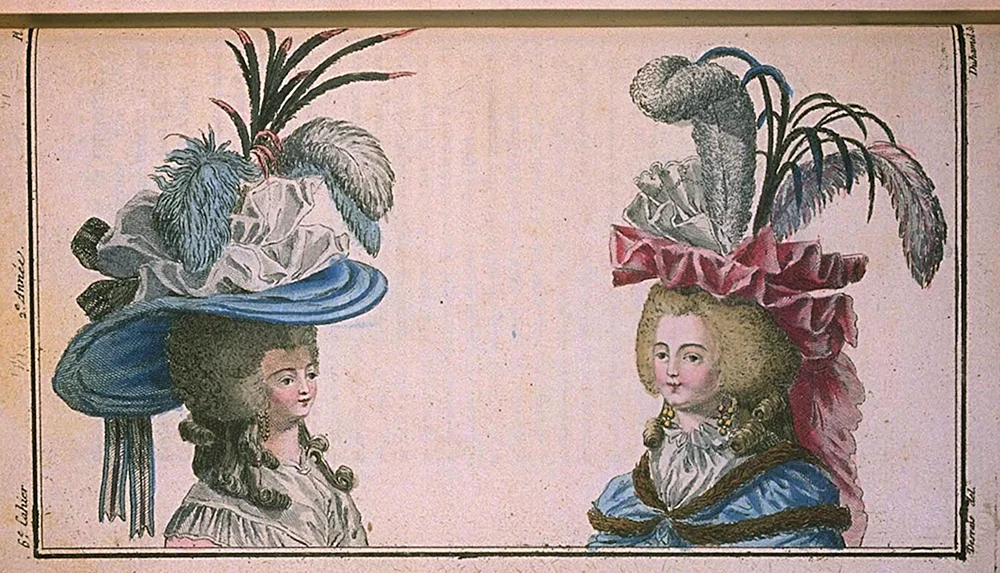 Kopfbedeckungen der Ära von Marie- Marie Antoinette Königin von Frankreich