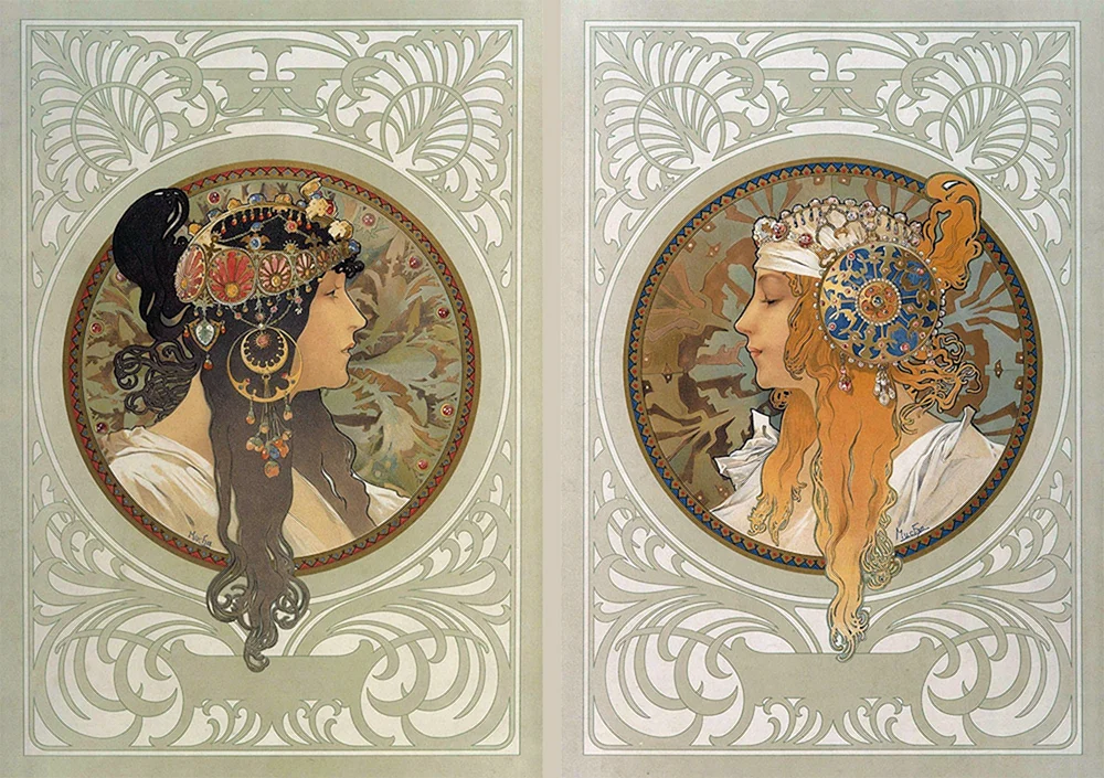 Byzantinische Köpfe Alphonse Mucha
