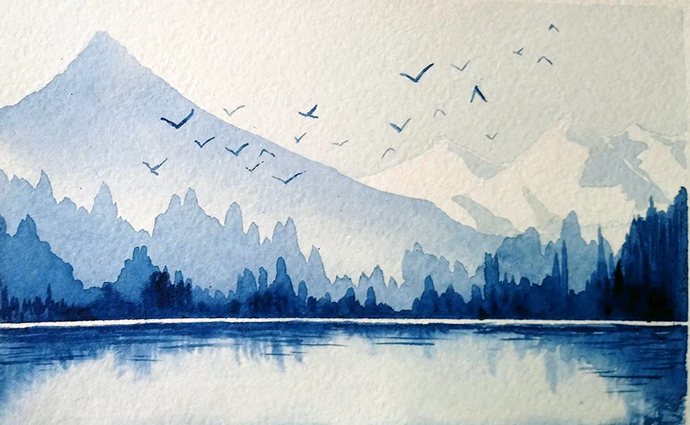Berglandschaft Grisaille