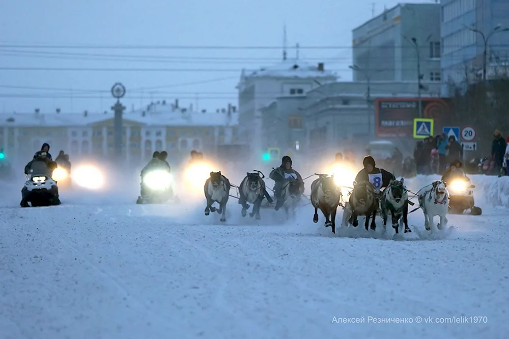 Vorkuta Stadt im Winter